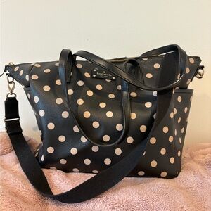 Kate Spade Black and Tan Polka Dot Tote